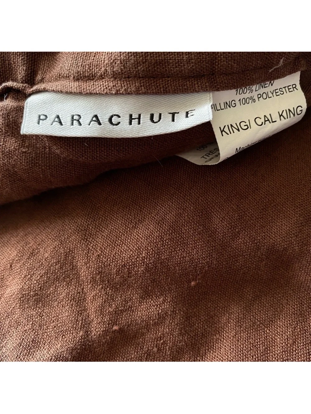 Parachute Linen quilt in Chocolate Brown